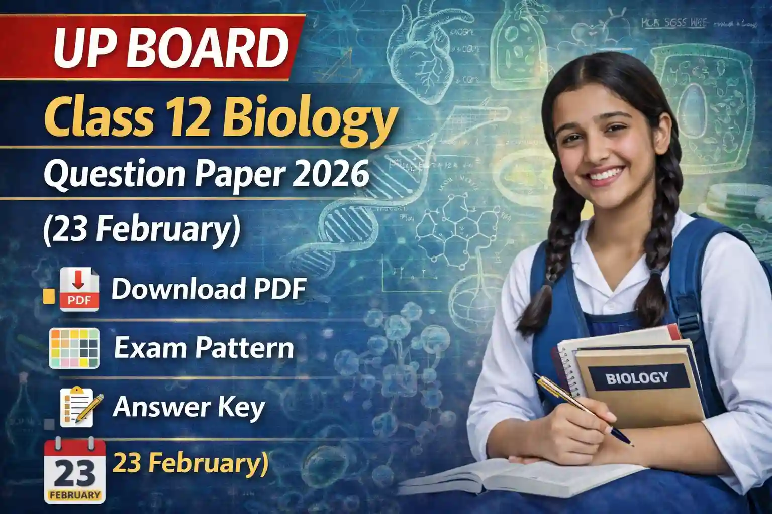 UP Board Class 12 Biology Question Paper 2026