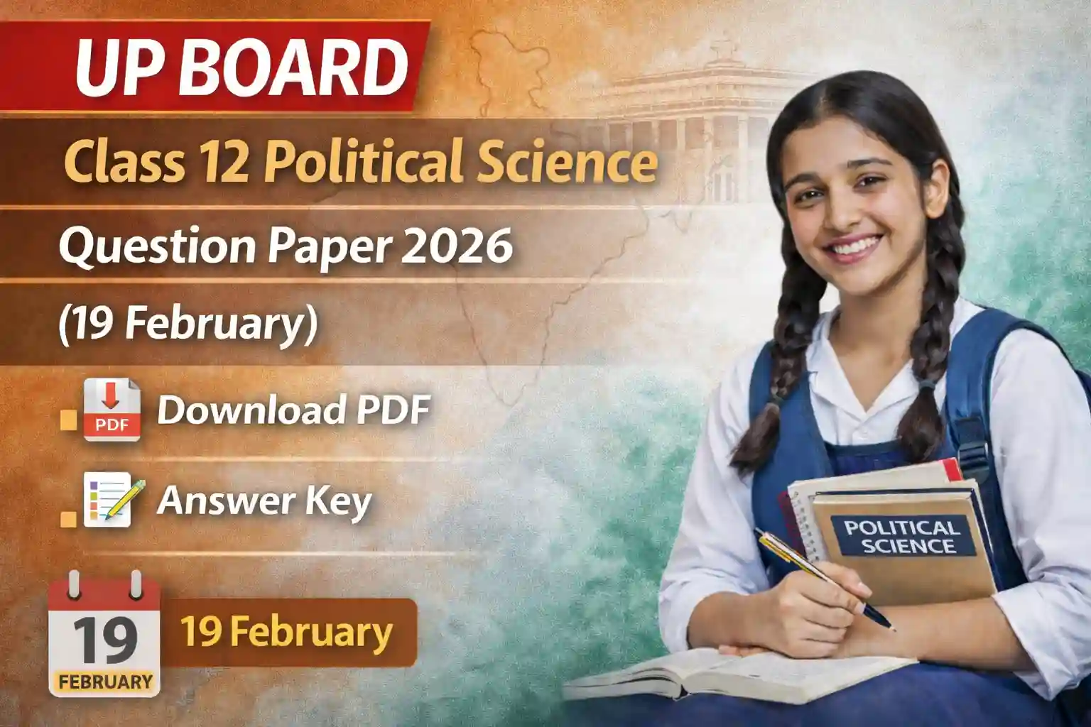 UP Board Class 12 Political Science Question Paper 2026