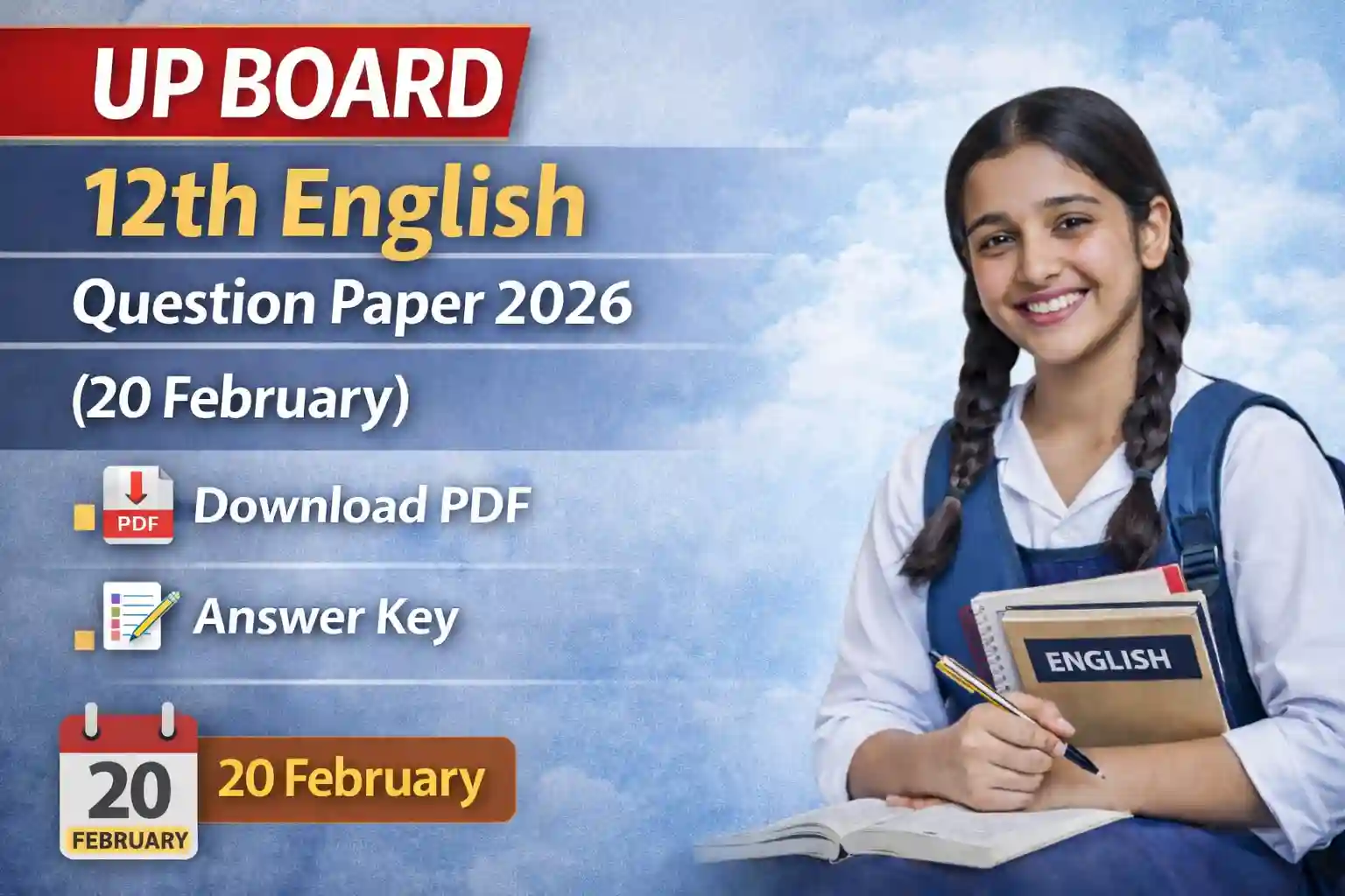 UP Board 12th English Question Paper 2026