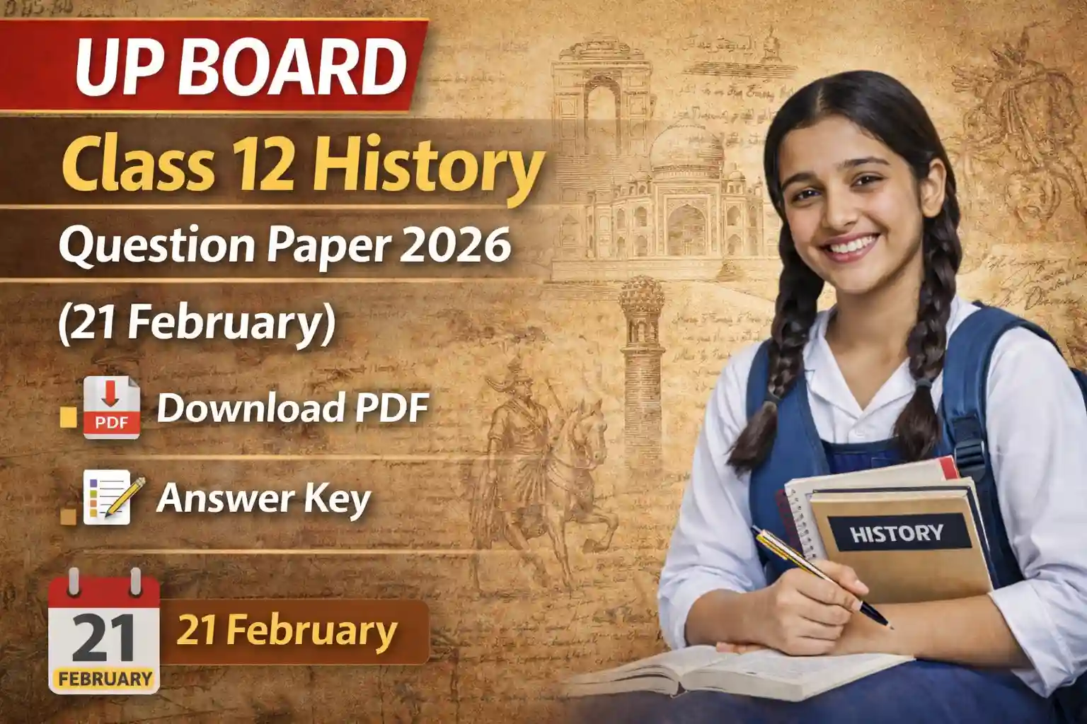 UP Board Class 12 History Question Paper 2026